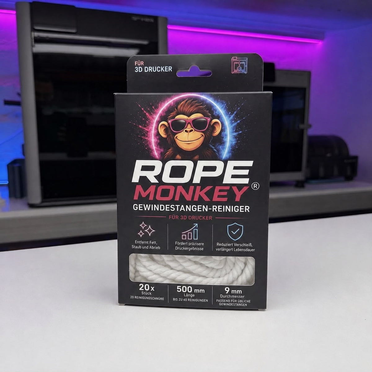 Rope Monkey Reinigungsschnur Probepackung (5 Stück) – für 3D-Drucker
